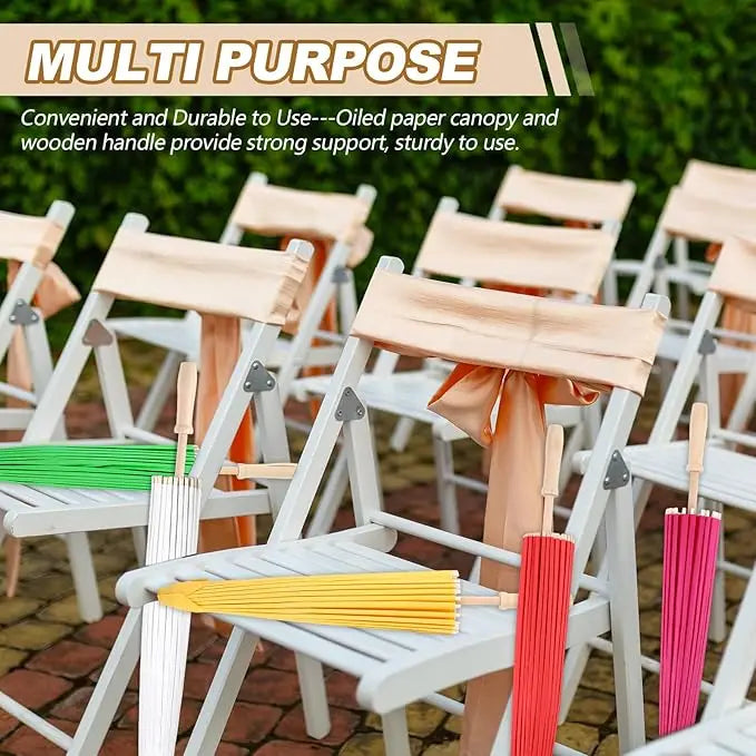 12/30/50/60PCS White Paper Umbrellas 23.6 Inch Paper Parasol Umbrellas DIY Umbrellas Wedding Props