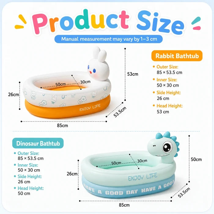 1PC Portable Inflatable Bath Tub, Newborn Household Folding Bathtub, Sitting & Lying Position Bathtub