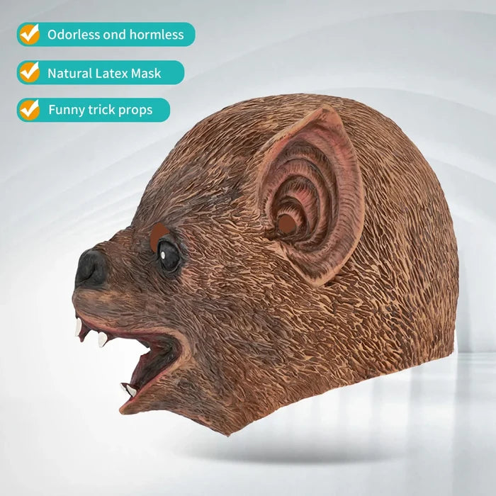 1PC super realistic bat mask, Halloween party costume mask, role-playing props, latex material