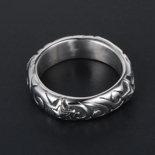 1Pcs Stainless Steel Non-Fading Personalized Men's Index Finger Ring Retro Trendy Five-Pointed Star Ring