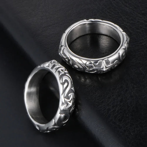 1Pcs Stainless Steel Non-Fading Personalized Men's Index Finger Ring Retro Trendy Five-Pointed Star Ring