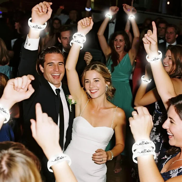 24 Pcs Wedding Party LED Glow Bracelets Sound Activated Light Up Adults Dark Glow Neon Supplies Concert