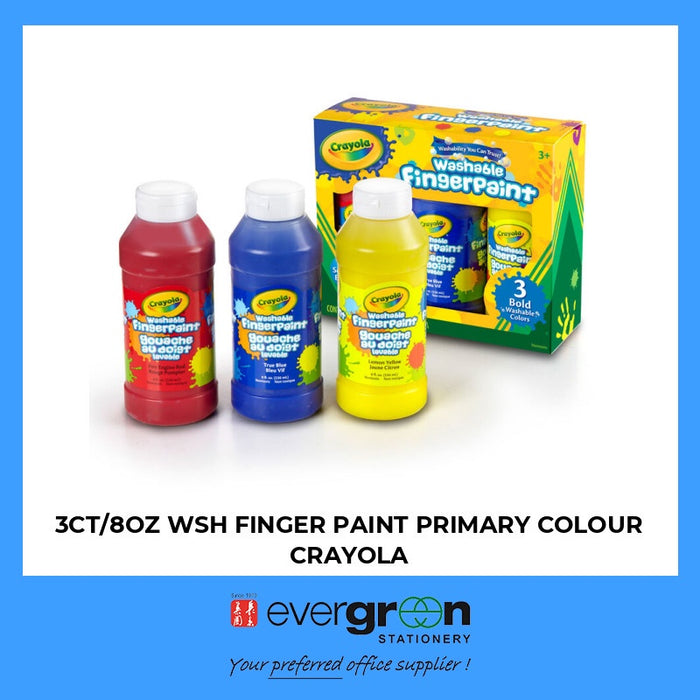 3CT/8OZ WSH FINGER PAINT PRIMARY COLOUR CRAYOLA