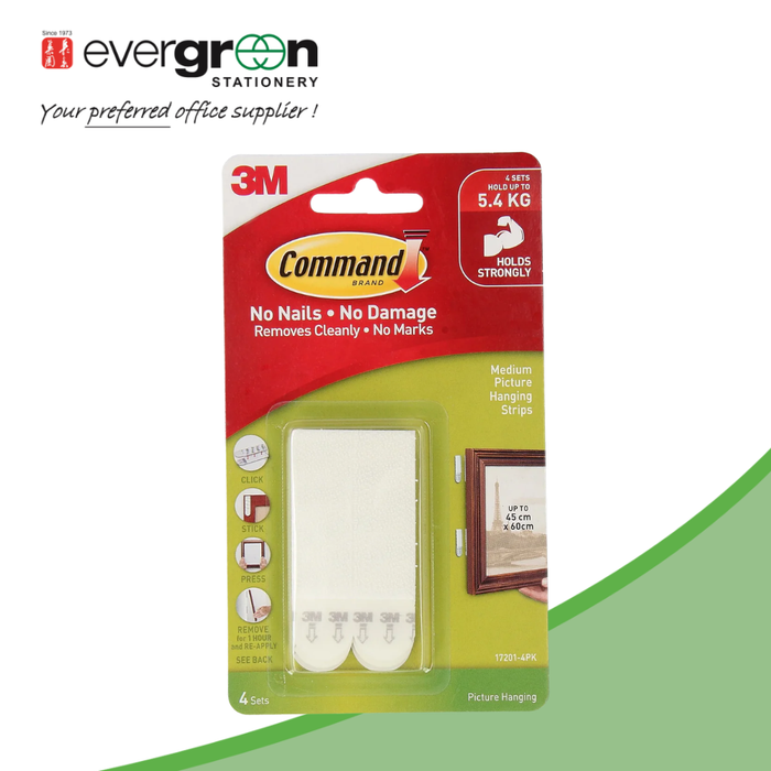 3M Command™ 17201ANZ White Medium Picture Hanging Strips