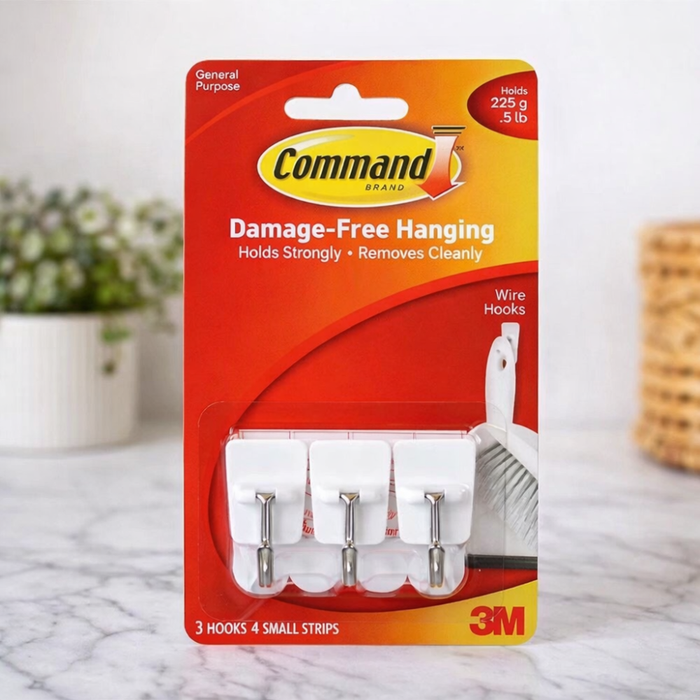 3M Command™ Small Wire Hooks 17067, White 3 Hooks