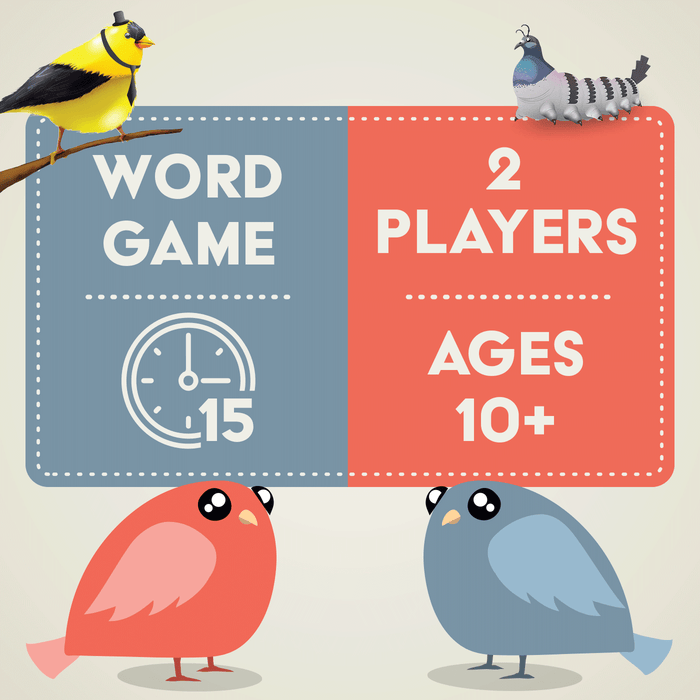 Word game for 2 players, ages 10+, about 15 minutes
