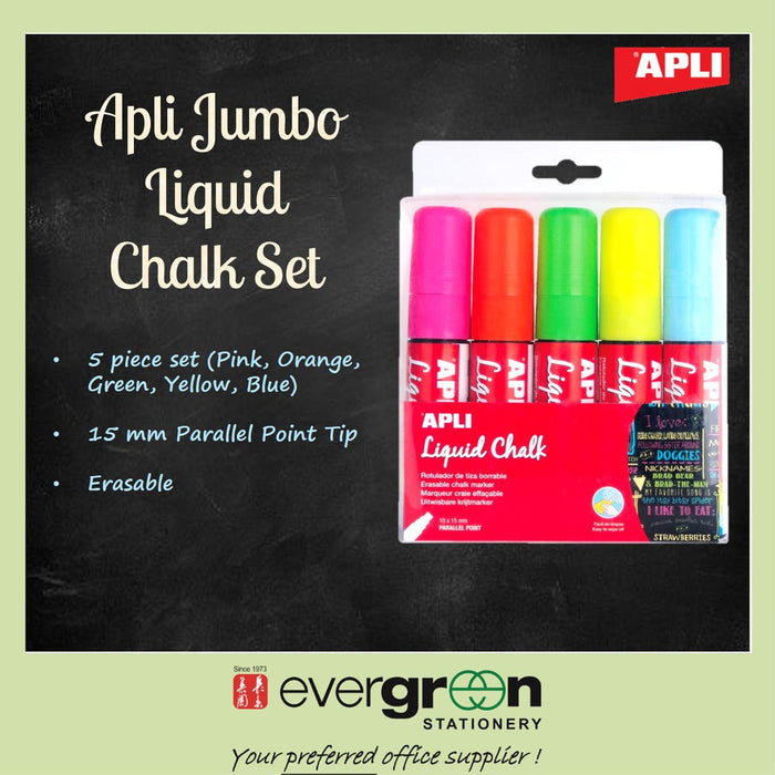 Apli Jumbo Liquid Chalk 5Pcs/Set 15mm Parallel Point