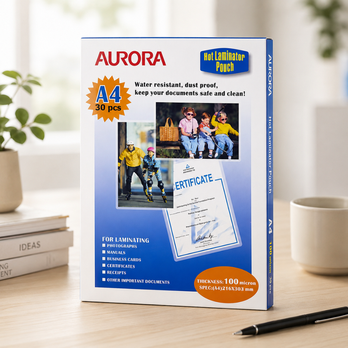 Aurora Laminating Pouch A4 100 Microns (Box of 100)