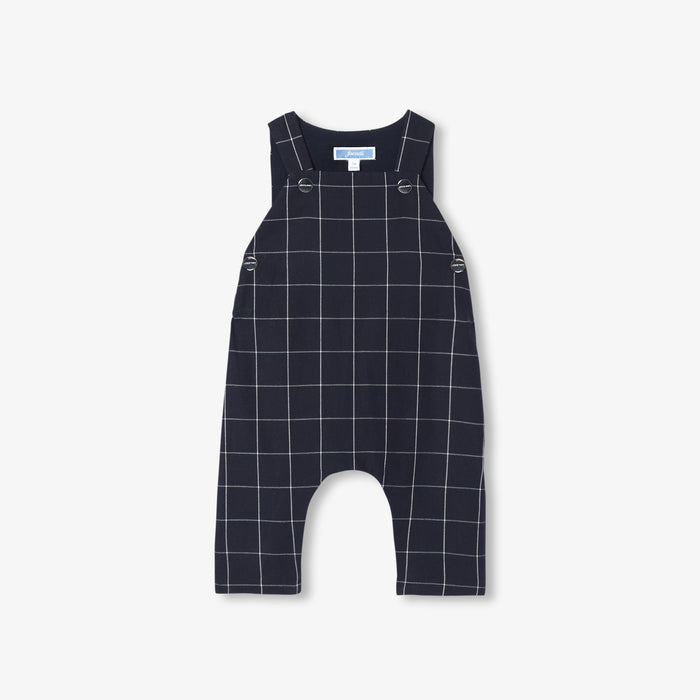 Baby boy checked overalls