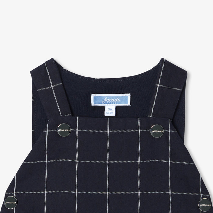Baby boy checked overalls