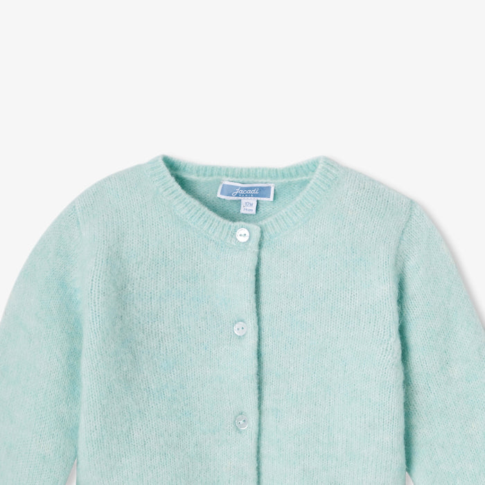 Baby girl cardigan in wool and alpaca