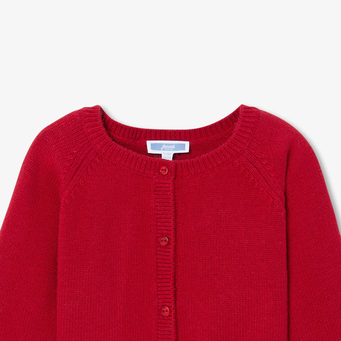 Baby girl cotton and wool cardigan