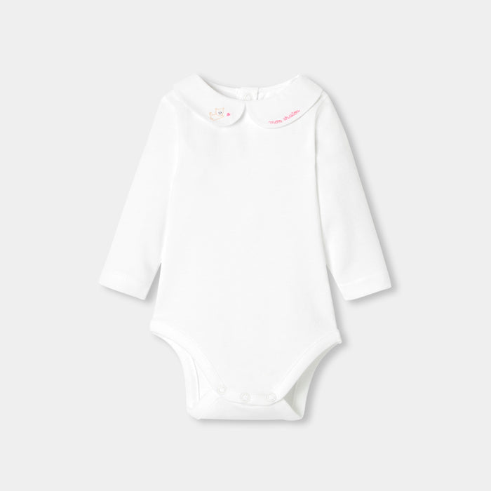 Baby girl long-sleeved cotton bodysuit