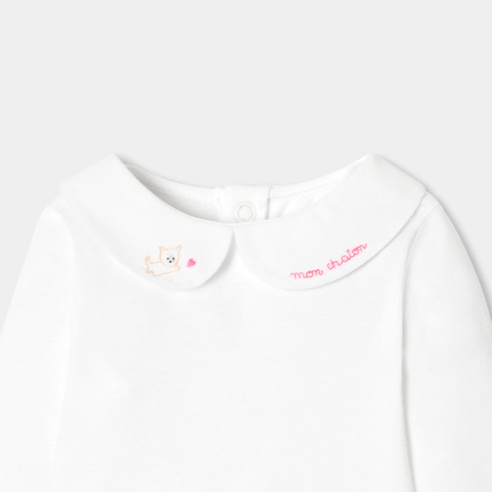 Baby girl long-sleeved cotton bodysuit