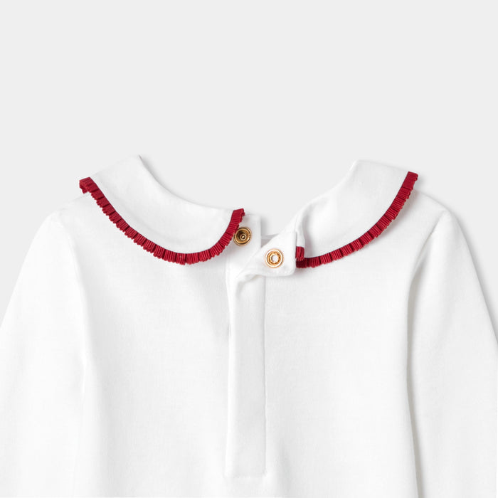 Baby girl long-sleeved interlock cotton bodysuit