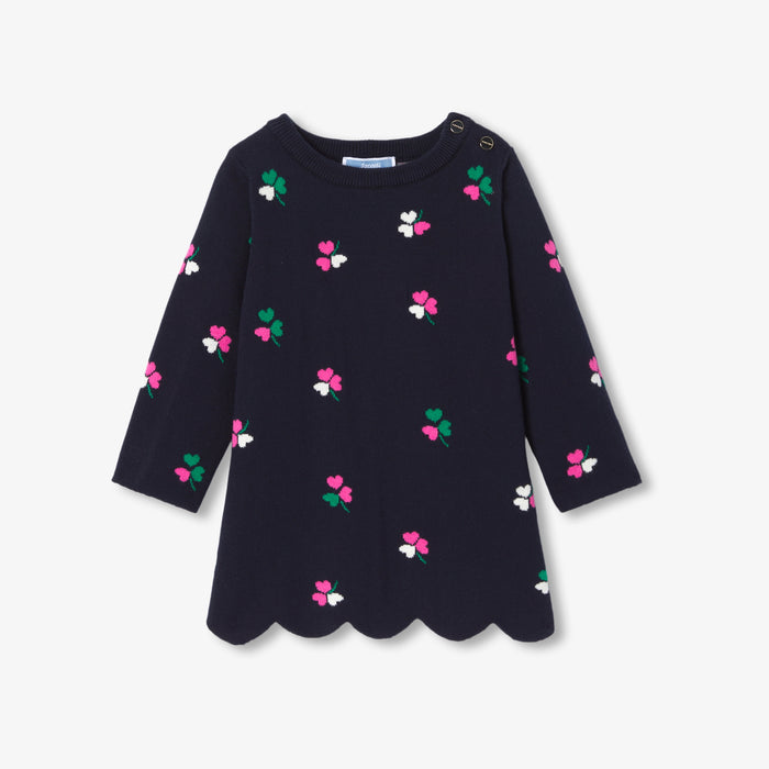 Baby girl long-sleeved knitted dress