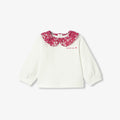 Baby girl sweatshirt with Liberty fabric collar