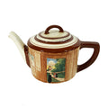 Black Cat in Window Teapot