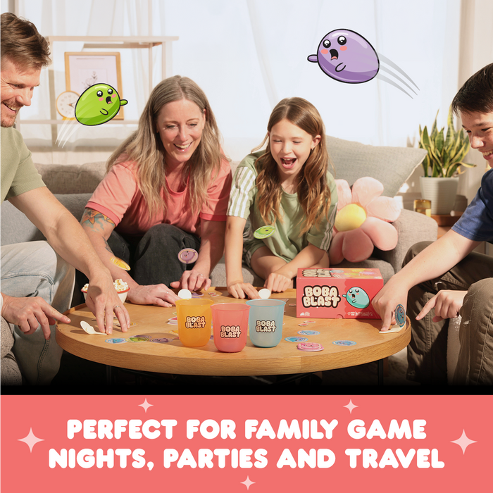 Boba Blast, perfect for family game nights, parties, and travel