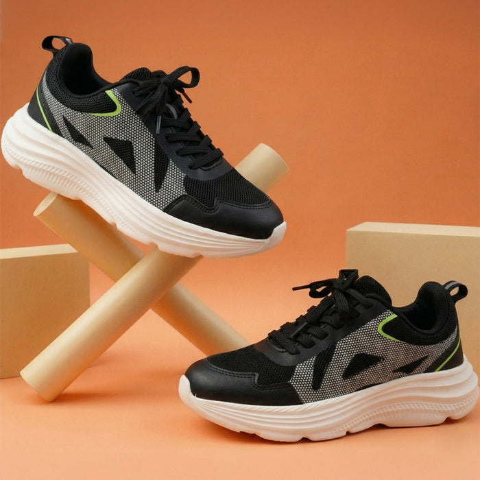 Boys Black Lightweight Sport Running Shoes