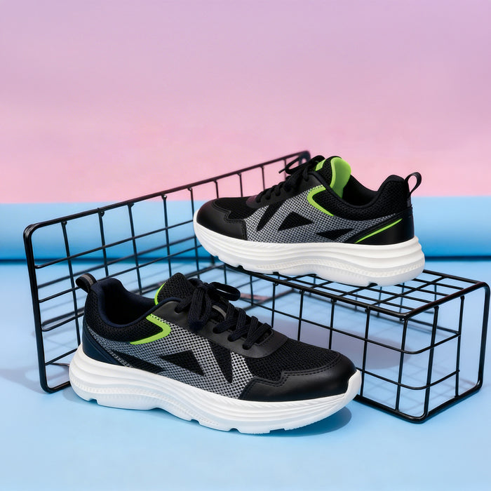 Boys Black Lightweight Sport Running Shoes