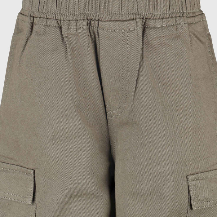 Boys Olive Cargo Trousers with Elasticated Waist