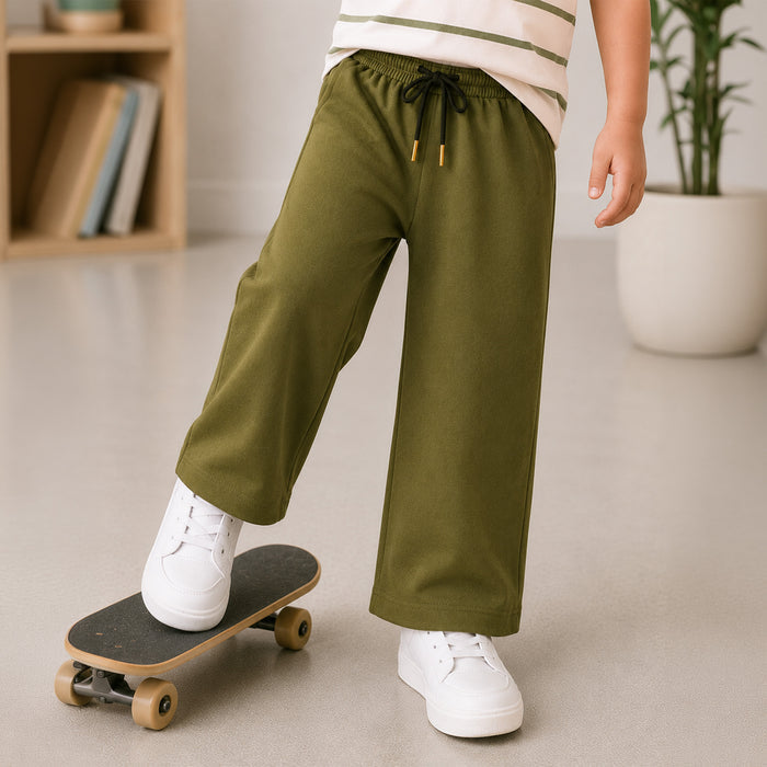 Boys Olive Easy Move Straight Fit Lower