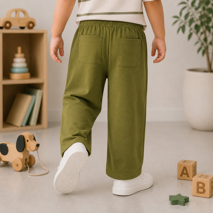 Boys Olive Easy Move Straight Fit Lower