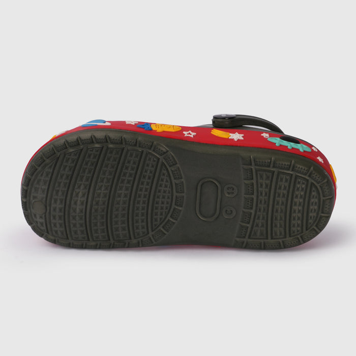 Boys Olive EVA Clogs with Space Print Sole