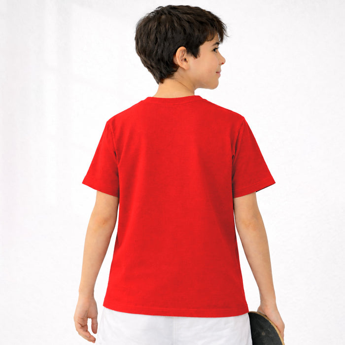 Boys Red Graphic T-Shirt for Comfortable Summer Casual Wear