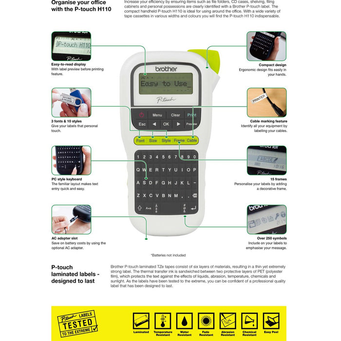 Brother PT-H110 Label Machine P-Touch H110Personal handheld labeller