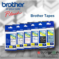 Brother TZE P-touch Tape Labelling Tapes (BLACK BACKGROUND)