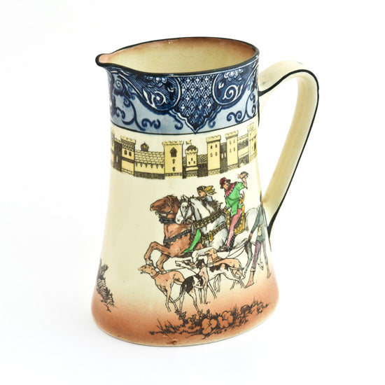 Castle with Men on Horses Pitcher