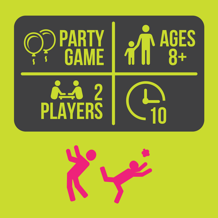 Catchables specs: party game, ages 8+, 2 players, about 10 minutes