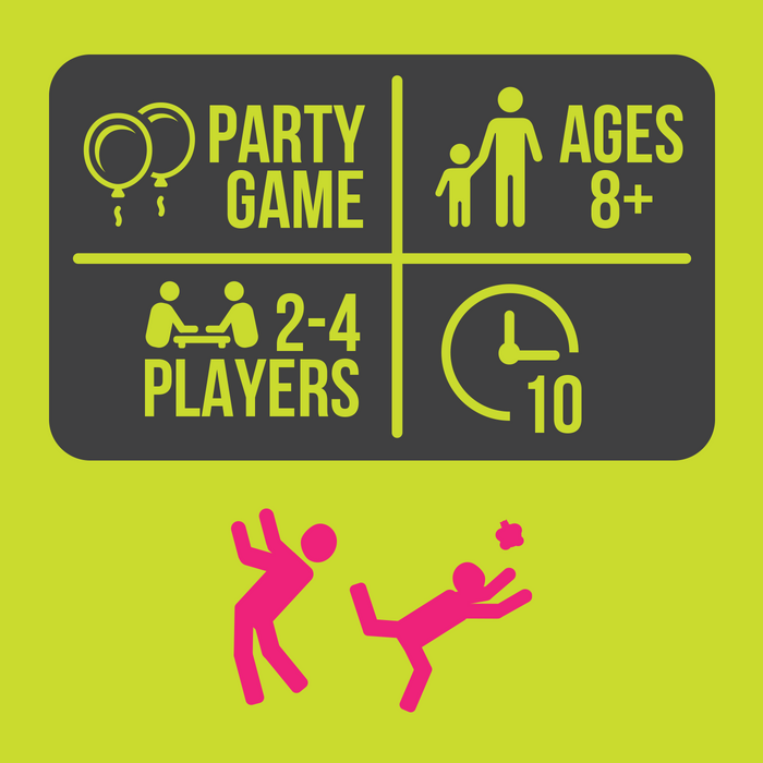 Catchables 4-pack specs: party game, ages 8+, 2 to 4 players, about 10 minutes