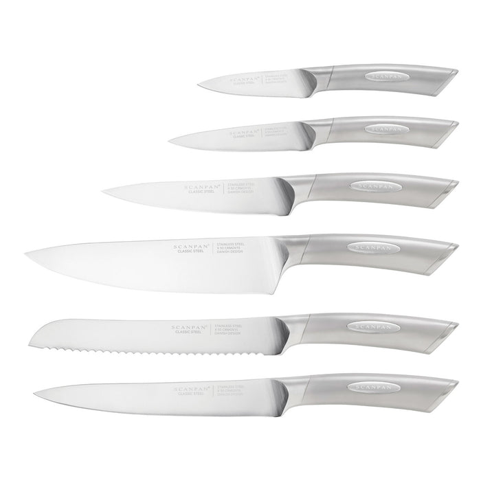 Classic Steel 7 Piece Step Knife Block Set