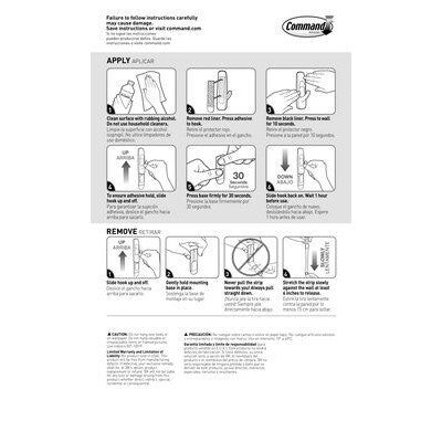Command™ Medium Clear Hooks 17091CLR, 2 Hooks 4 Strips/Pack