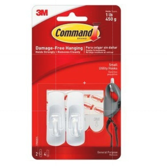 Command™ Small Utility Hooks 17002, 2 Hooks 4 Strips/Pack