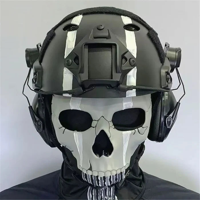 Cosplay Unisex Halloween Horror Ghost Skull Mask MW2 Latex Headgear Helmet Perform Party Masquerade Prop