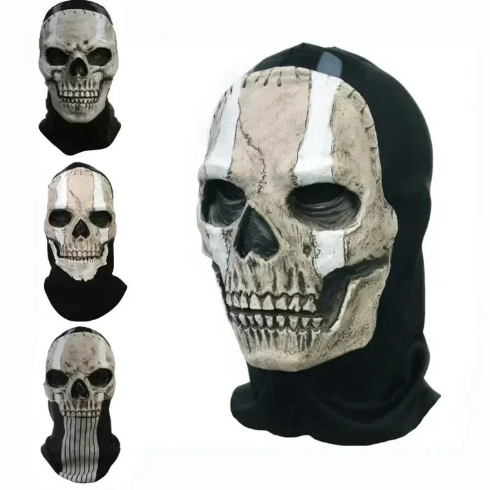 Cosplay Unisex Halloween Horror Ghost Skull Mask MW2 Latex Headgear Helmet Perform Party Masquerade Prop