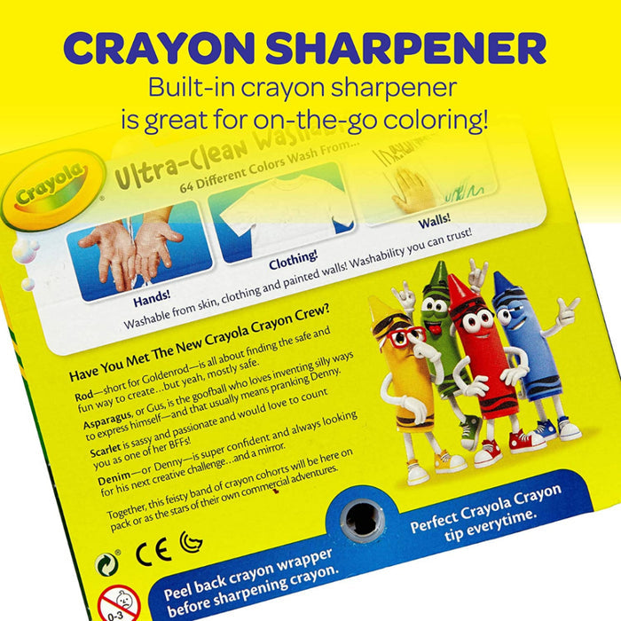 [SG] Crayola 523287 Regular Ultra-Clean Washable Crayons 64ct [Evergreen Stationery]