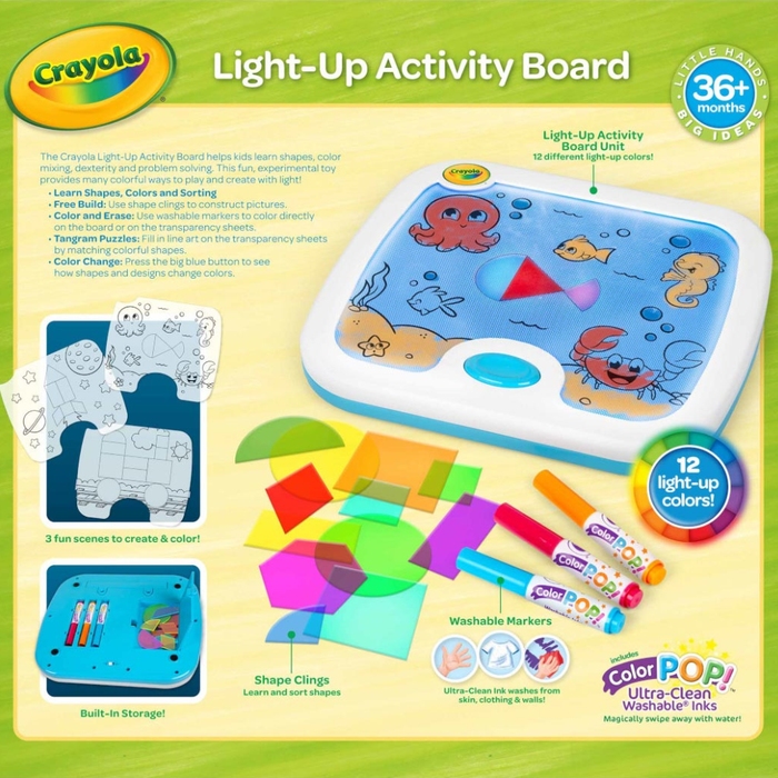 Crayola Activity Set Young Kids Light Up Activity Board Coloring Writing