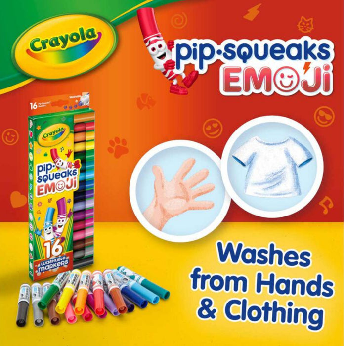 [SG] Crayola Pip-Squeaks Emoji Stamp Markers, 16 Count [Evergreen Stationery]