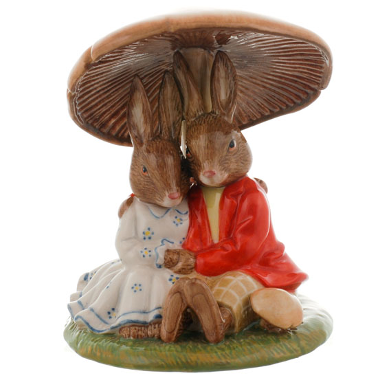 Cuddling under a Mushroom Bunnykins