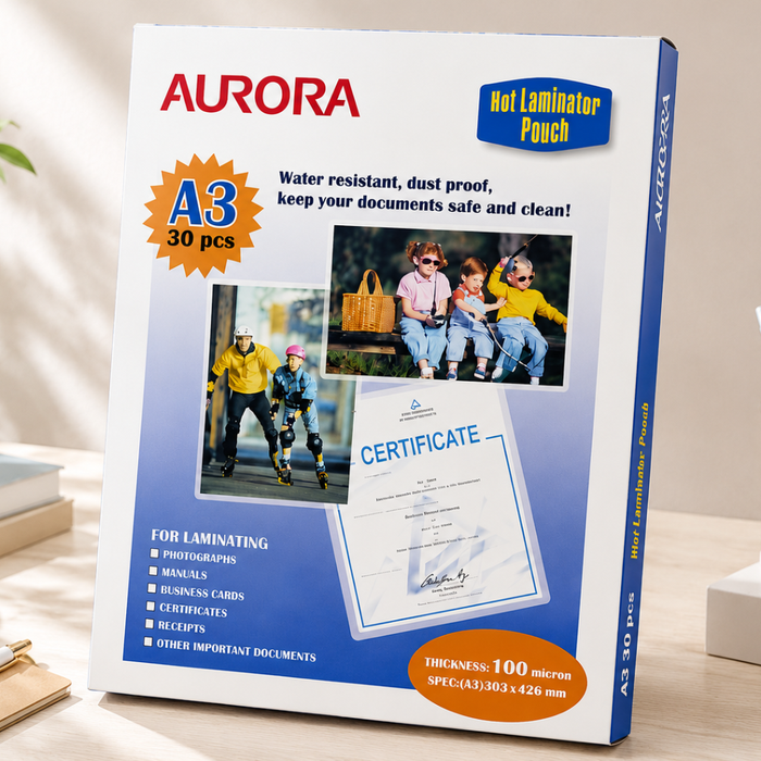 DDD Aurora Laminating Pouch A3 100 Microns (Box of 100)
