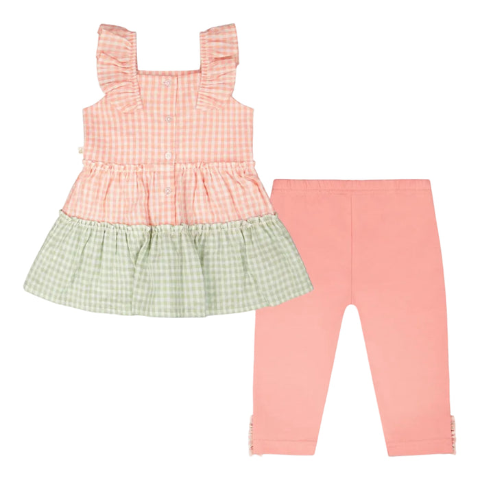 Deux Par Deux Tunic & Capri - Coral Vichy-H30F11-3H107 2-Pumpkin Pie Kids Canada