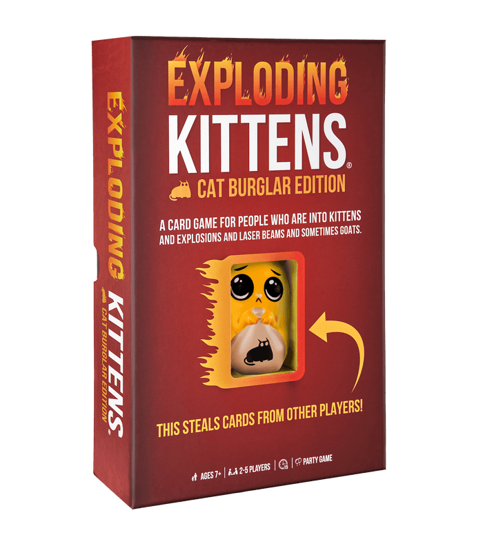 Exploding Kittens Cat Burglar Edition box shown at an angle
