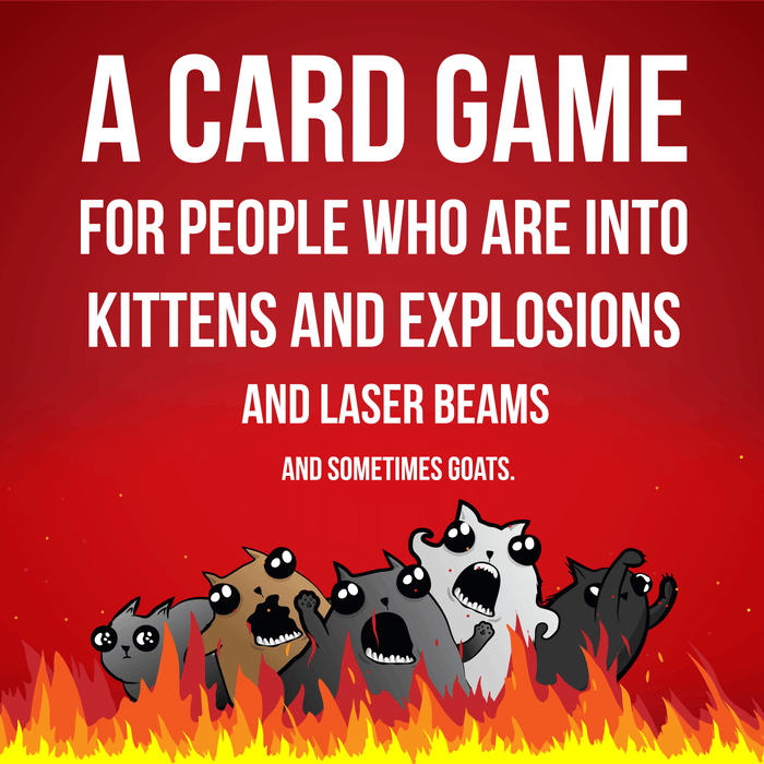 Tagline: a card game for people into kittens, explosions, laser beams and sometimes goats