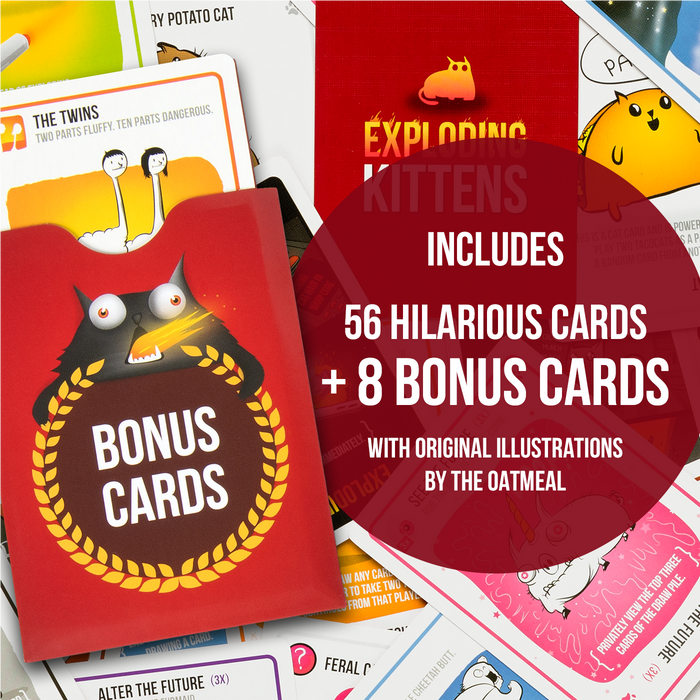 Exploding Kittens 10th Anniversary cards: 56 cards plus 8 bonus cards