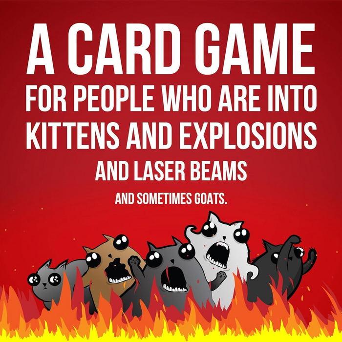 Tagline: a card game for people into kittens, explosions, laser beams and sometimes goats